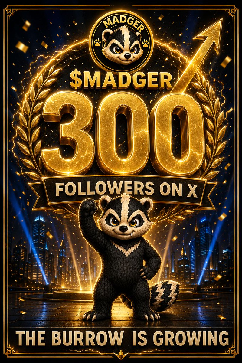 MadgerCoin's tweet photo. ⚡ 300 X FOLLOWERS ⚡
The Burrow is getting louder, stronger, and harder to ignore.
Every follow, repost, comment, and meme helps push $MADGER forward. Thank you to the first 300 who joined us while we’re still building the foundation.
#MADGER #CryptoCommunity #Memecoin https://t.co/8Q5ZYJRMg4
