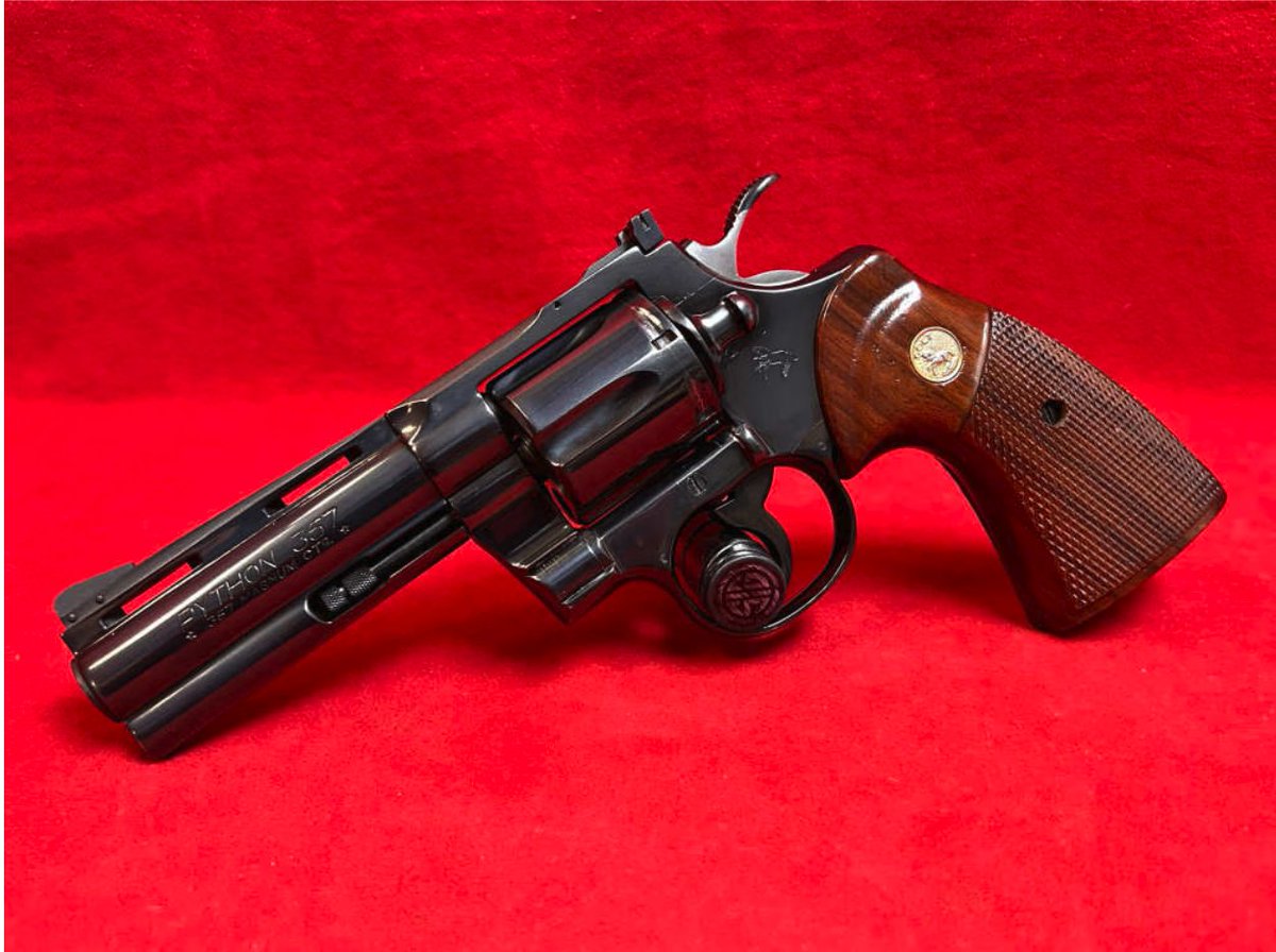 GunBroker's tweet photo. Straight out of the ‘70s — the Colt Python .357 Magnum, 4” barrel, blued finish, and pure attitude.
A timeless icon that still turns heads.
👉 https://t.co/NoEpVhKUiJ
💬 Dirty Harry had his Model 29… but would you pick the Python instead? 😎
#Colt #ColtPython #357magnum https://t.co/DGHkV7vQaE