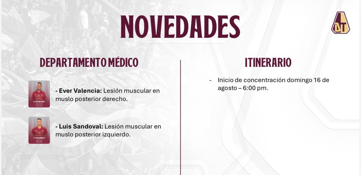 AscencioNelson's tweet photo. Dos novedades presenta @cdtolima para enfrentar a  @IDV Por lesión no estarán Ever Valencia ni Luis Sandoval, quizás los dos mejores hombres en ataque que tiene en la actualidad el VyO. https://t.co/7S8woCkGxi
