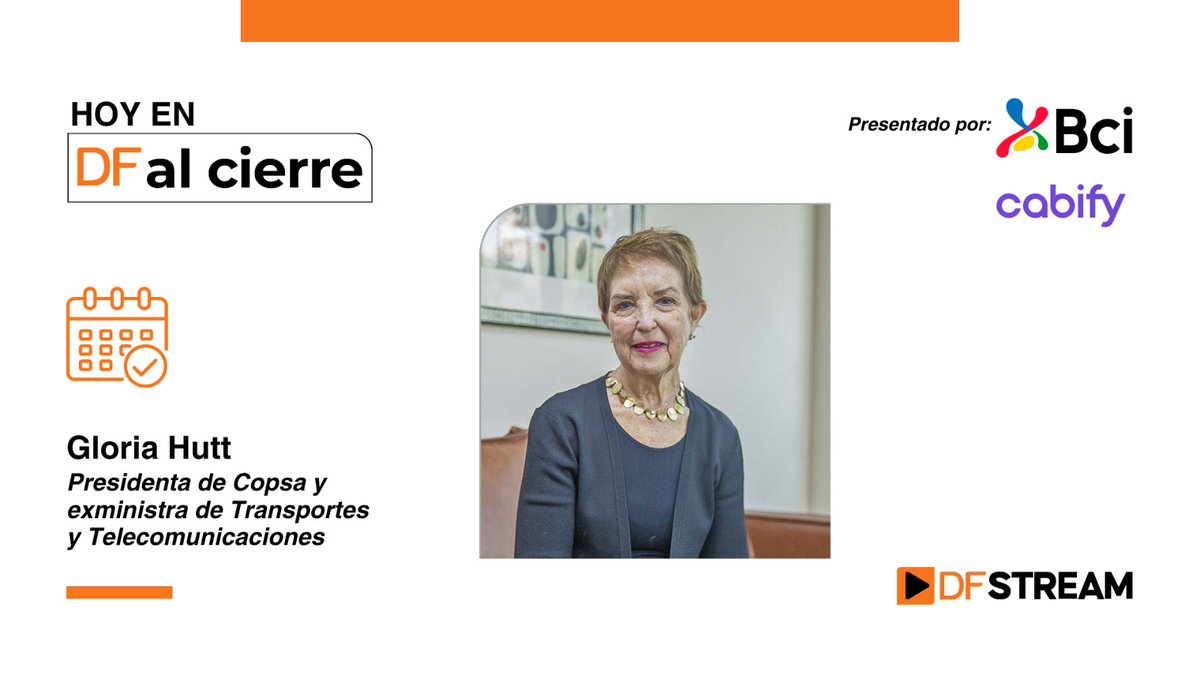 DFinanciero's tweet photo. 📹 Revive la entrevista a @GloriaHutt, presidenta de @Copsa_Chile, en #DFalCierre sobre el estado actual del sistema de concesiones en Chile y los nudos que enfrenta el sistema tras polémica por los corredores de transporte público del Gran Concepción

🎧 Ingresa a la entrevista aquí: https://t.co/OjsnEsOLy3

📍 De lunes a viernes a las 17.00hrs. sintoniza DF al Cierre en https://t.co/IhAQM4vdqn