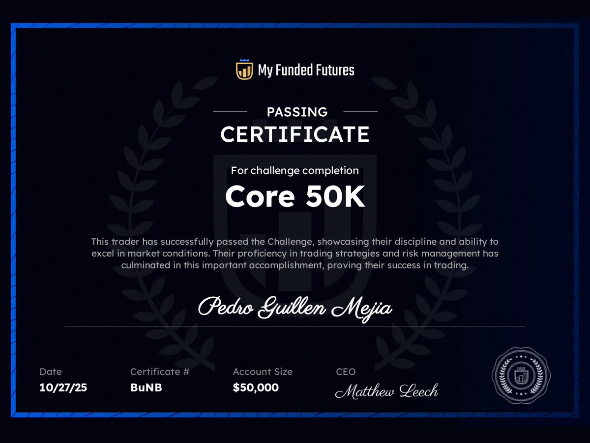 pdrowladimir's tweet photo. Unas de las cuentas pasadas 👇🏻
@MyFundedFutures  50k

Domina las líneas tendencia fácil, Estrategias top en trading ahora.
#tradingtips #líneasdetendencia #estrategiasfinancieras #furosnq  #inversiones 
¿Quieres descubrir la estrategia que uso https://t.co/ktxEqU2BSN