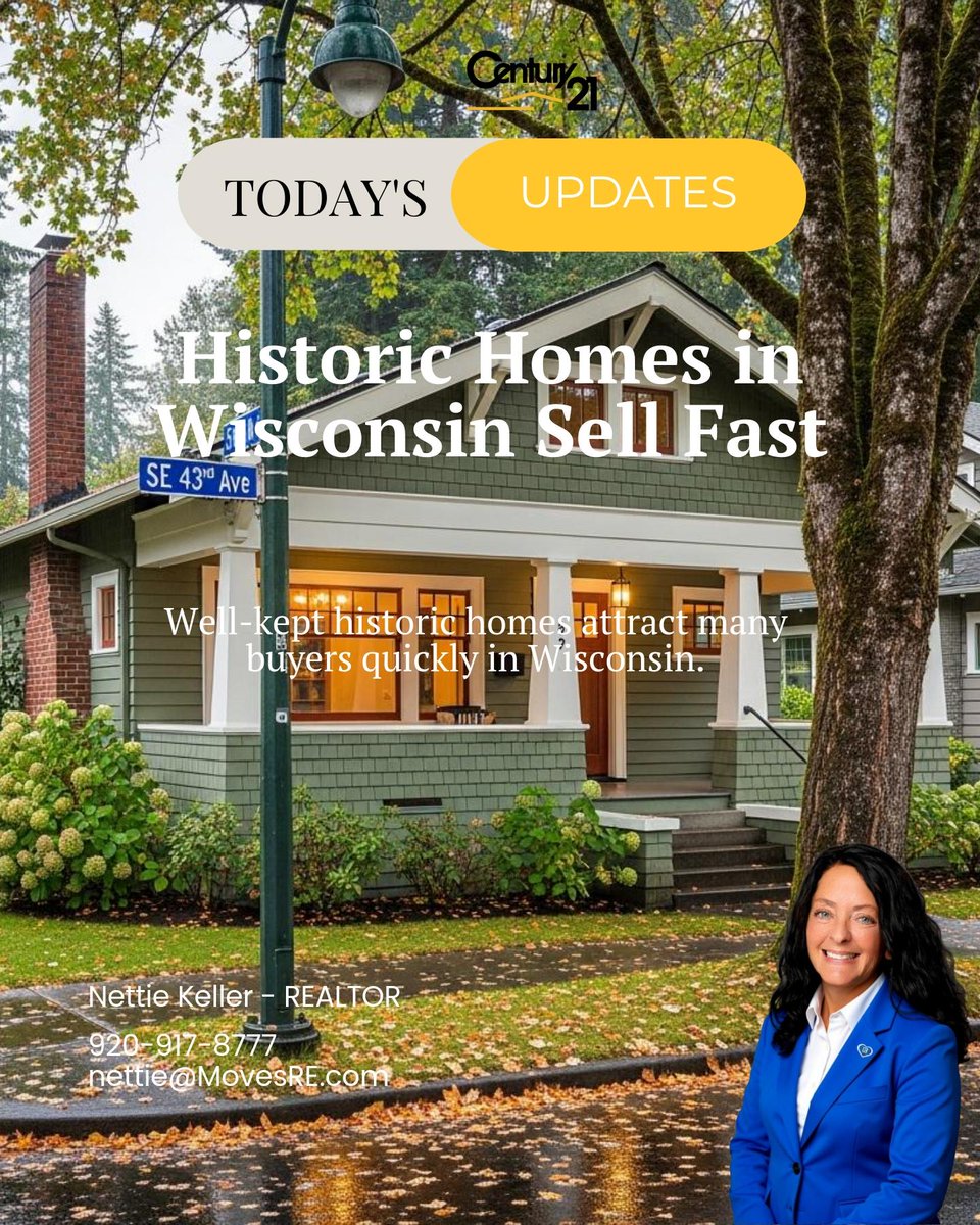 raspberrylily04's tweet photo. Well-kept historic homes in Wisconsin draw crowds fast, when more buyers notice, decision windows shrink and the best ones go quickly. 🏡🕰️ Would you move fast for the right place, or wait it out? https://t.co/N4dDnskaTQ