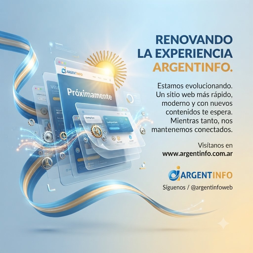 ArgentinfoWeb's tweet photo. 🚀 ¡Algo grande se está preparando en ARGENTINFO! 

✨ Muy pronto vas a encontrar:
📰 Nuevos contenidos.
⚡ Un sitio renovado.
📱 Mejor experiencia desde cualquier dispositivo.
🎯 Más información, más secciones y muchas novedades.

📢 ¡Seguinos y activá las notificaciones! https://t.co/oDXtHkugar