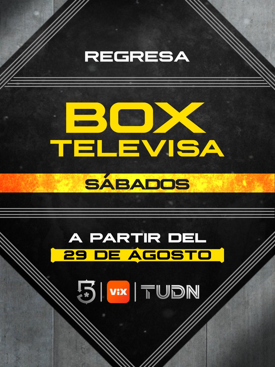 TUDNMEX's tweet photo. 🥊👑 Regresa la cuna de los campeones
A partir del 29 de agosto, #BoxTelevisa llega cargado de veladas poderosas 💪🔥
Los sábados comienzan en la cancha y terminan en el ring por @MiCanal5, @VIX y @TUDNMEX 🇲🇽📲 https://t.co/NGI9qmZtEn https://t.co/XFEZ8b0Zcs