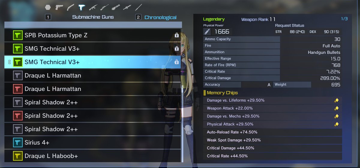 Commander_Ayumi's tweet photo. @Linksays_ I do have the legendary Vector... but so far the left Vector is the perfect stat that i got. Right one had a worst stat but dunno, i just kept it lmao https://t.co/TweGsiieww
