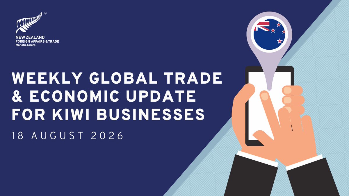 MFATNZ's tweet photo. The latest edition of the weekly global trade and economic update for New Zealand businesses has been published. 🌎

Read the full report here ➡️ https://t.co/IuYBFYFG4N https://t.co/JRtwSgVLbl