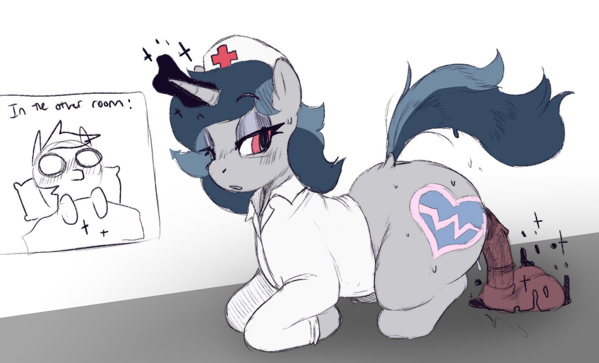 WaffaGiraffa's tweet photo. I drew @Its_Spoops 's very pretty nurse mare, Scrubs https://t.co/fOsP4SmOmf