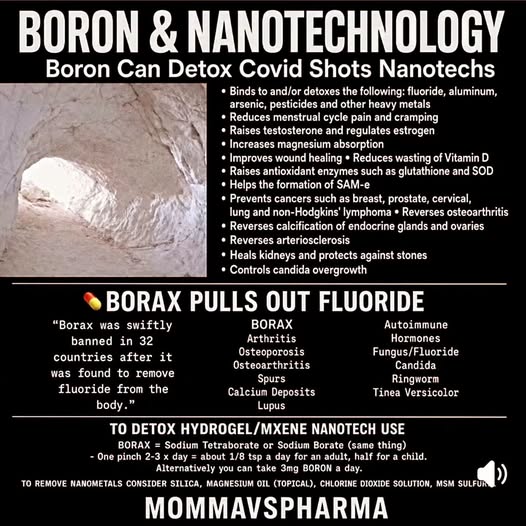 AB54281675's tweet photo. Dr. Paul Gerhardt Seeger, MD who spent decades in cancer research said it best:
“Boron is the biggest medical secret in the world.”
BORON.
One of the most ignored detox + hormone minerals on Earth and that’s not by accident.
Boron doesn’t just “support” the body. It corrects dysfunction at the cellular level.
• Binds & helps remove fluoride, aluminum, arsenic, pesticides , heavy metals & Nanotechnology
• Reduces menstrual pain & cramping
• Raises testosterone while regulating estrogen
• Increases magnesium absorption
• Preserves vitamin D (instead of wasting it)
• Raises antioxidant enzymes like glutathione + SOD
• Supports SAM-e production (mood, detox, methylation)
• Reverses calcification in endocrine glands & ovaries
• Supports bone, joint & cartilage repair
• Protects kidneys & helps prevent stones
• Helps control candida & fungal overgrowth
• Plays a role in protection against breast, prostate, cervical, lung & lymphatic cancers
This is why boron deficiency shows up in hormone issues, bone loss, thyroid dysfunction, infertility, chronic pain, and failed detox.
And once you understand what boron actually does… that statement makes sense.
If you’re detoxing, balancing hormones, supporting thyroid, or rebuilding after illness boron isn’t optional.
