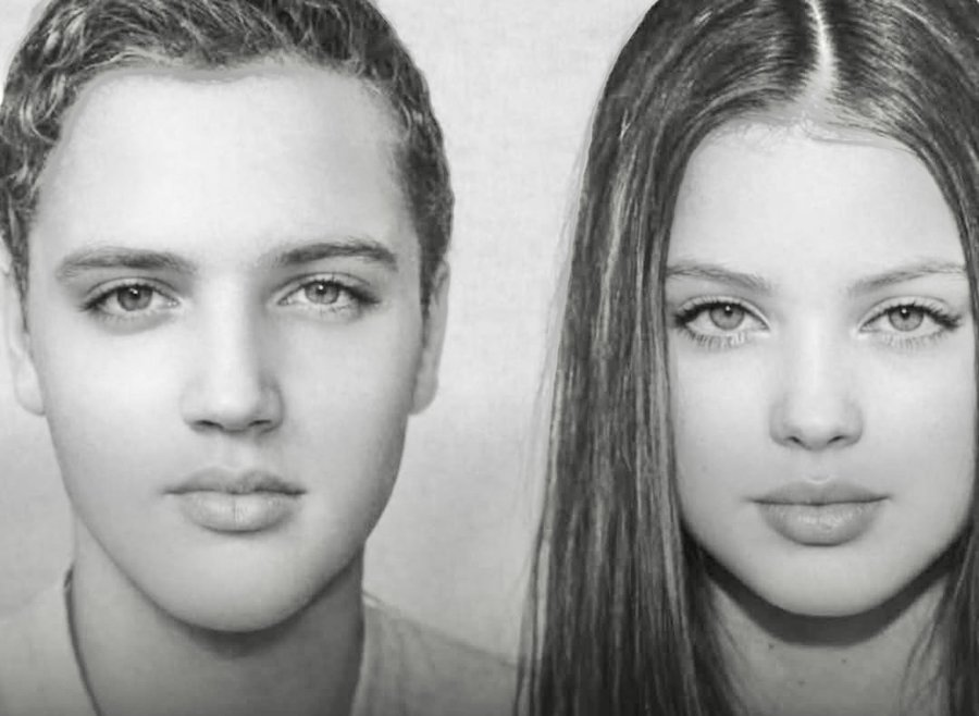 Laura318tt's tweet photo. Elvis Presley and his granddaughter Harper Lockwood at the same age (14 years old) https://t.co/JGNQhKPJbE