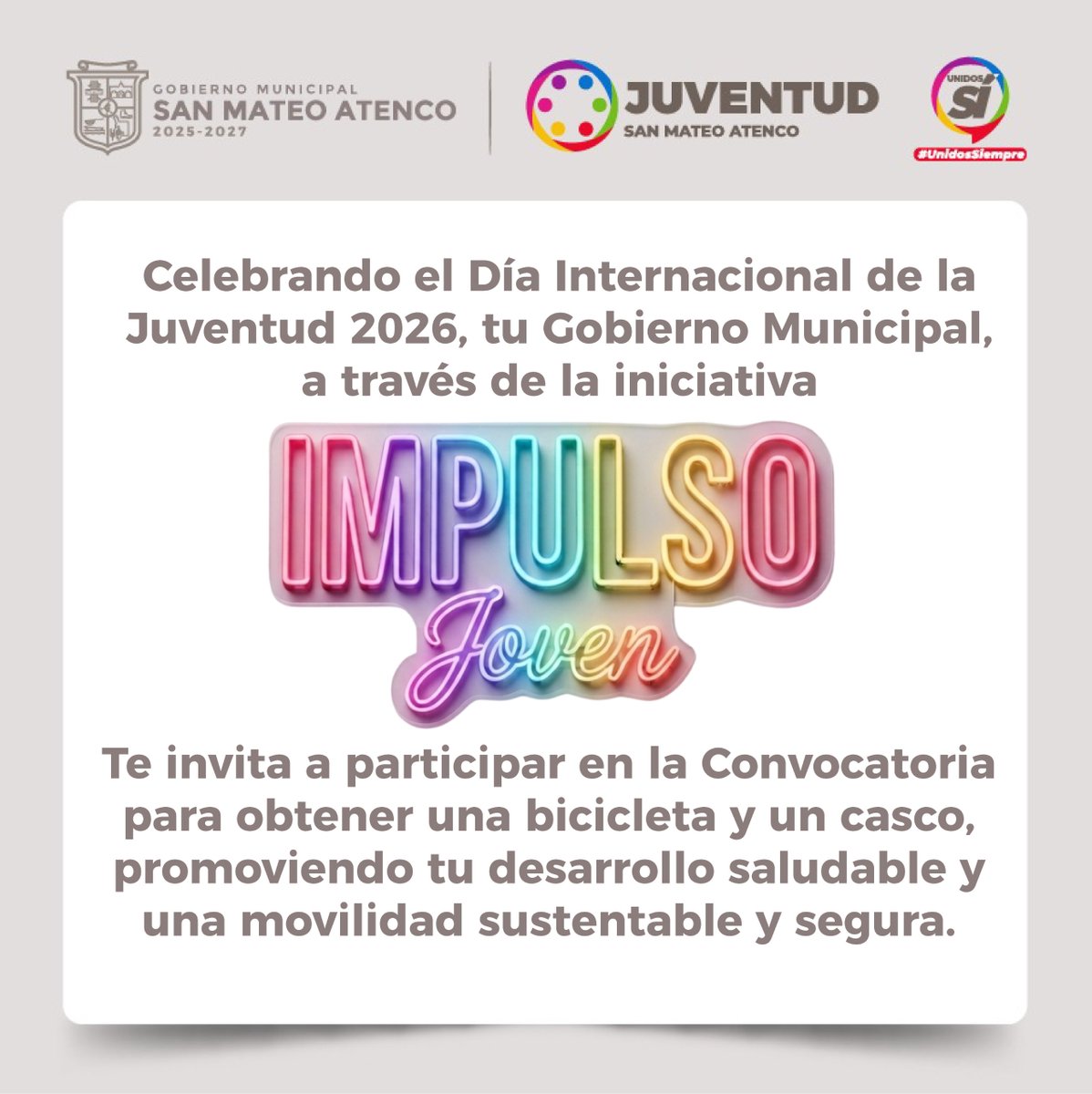Anaamunizneyra's tweet photo. Esta tarde, en sesión de Cabildo, aprobamos por unanimidad la convocatoria para que jóvenes atenquenses, puedan acceder a una bicicleta, cada una acompañada de su casco de seguridad. 🚲🪖 

El registro se llevará a cabo a partir del martes 18 de agosto, en el siguiente link: 👇🏼
https://t.co/Po7RaqnYEi

Por la juventud atenquense: ¡#UnidosSí, #UnidosSiempre!