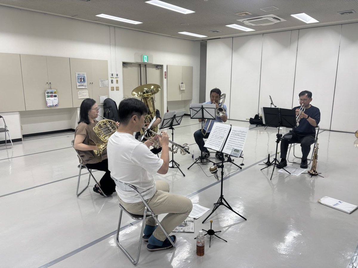 EErnst40980's tweet photo. お盆の最終日はエルンスト🎵
本番が近づいてきています✨

皆様、10/4(日)ぜひ熱田文化小劇場へお越しください🎵

チケットはメンバーが持っていますので誘われたら「行くよ！」と快諾お願いします٩(*>▽<*)۶

#金管アンサンブルの響き
#熱田文化小劇場
#エルンスト
#ERNST
#1330だよ全員集合 https://t.co/GXHM3ndbbs