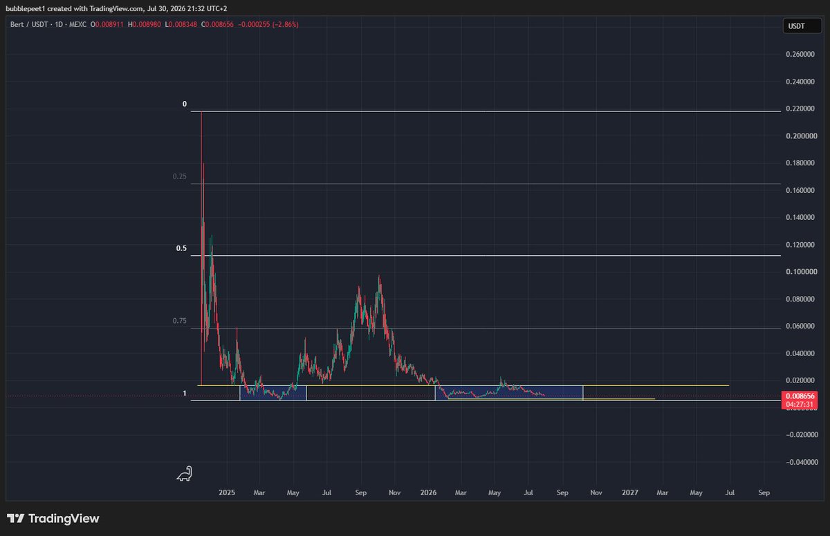 Aubbert's tweet photo. That's the "Golden area" of any good coin's chart 

It's where generational gains are made 

It's why you should be bidding $BERT here https://t.co/pUUke9pczR