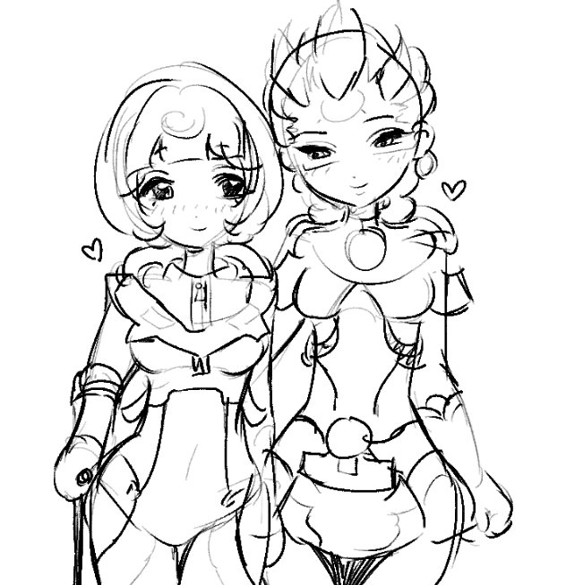 kwx765's tweet photo. juno x illari sketch that i hopefully color https://t.co/5dKcMyraS6