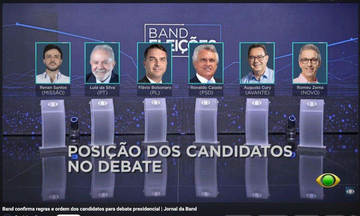 renanpedia's tweet photo. A @BandJornalismo definiu a posição dos candidatos, e o Lula ficará do lado do Renan caso compareça.

E o melhor de tudo, esse debate vai permitir o candidato falar livremente e andar durante o confronto.

A parte negativa: provavelmente o Lula e Flávio não comparecerão. https://t.co/gtxr4Cdpha