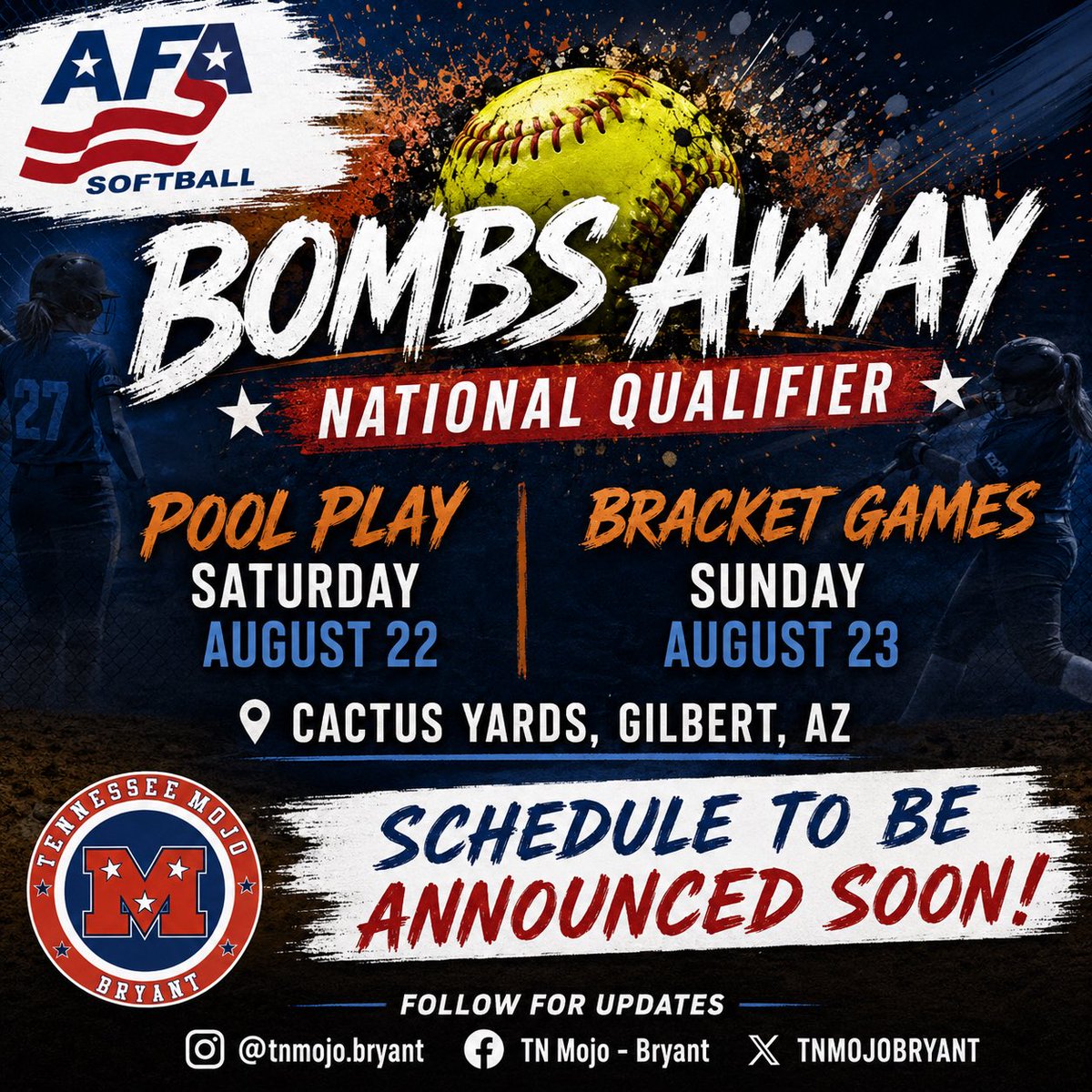 TNMojoBryant's tweet photo. Here we go again! Stay tuned for our schedule later this week. #tnmojo #weoverme #azfastpitch #studentathletes #collegerecruiting https://t.co/Uj8dFbgYTt