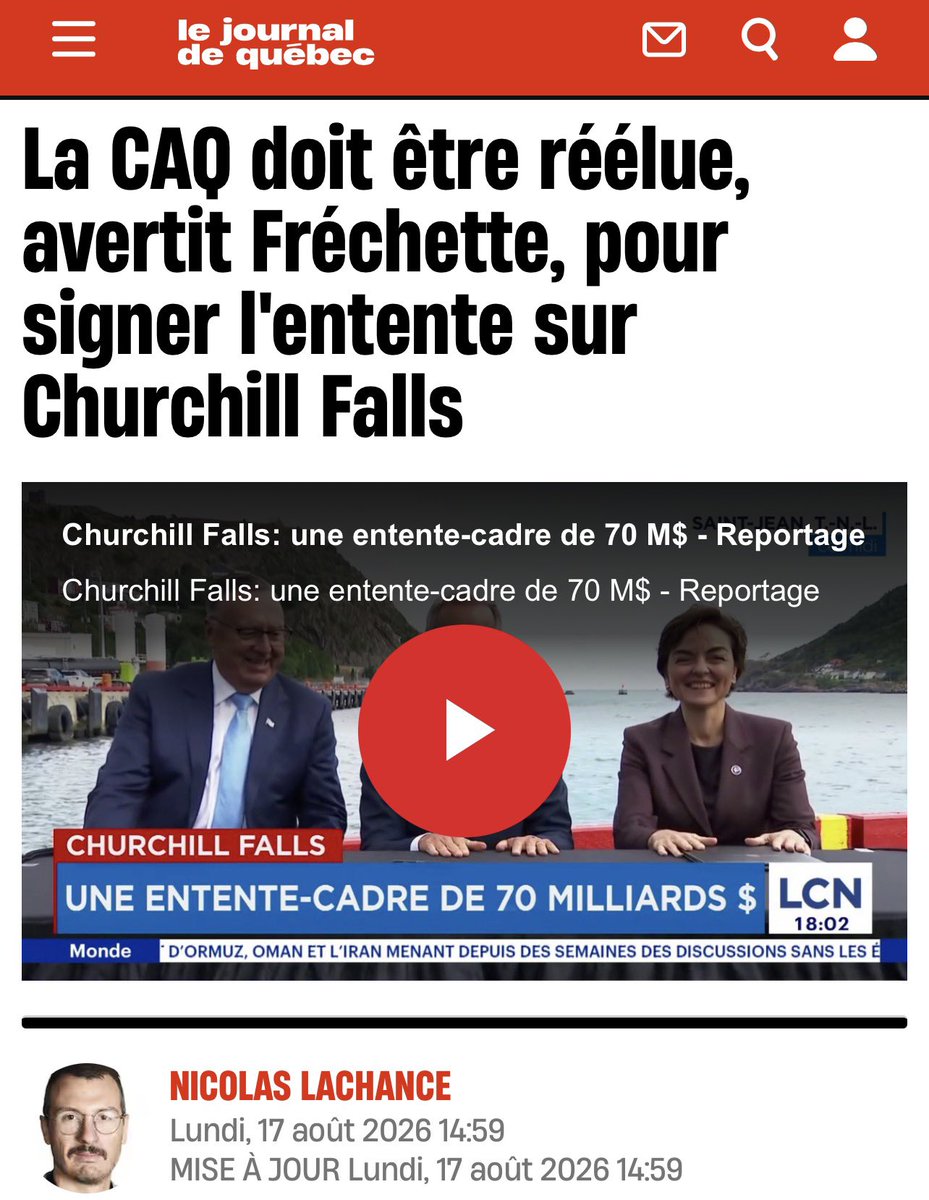 andrearthurciel's tweet photo. La dernière fois que quelqu’un a comparé un projet avec la Baie James, c’était pour vanter le méga projet de l'entreprise suédoise Northvolt!

Matante Fréchette disait même: « On a fait de l’intégration complètement verticale pour la filière batterie qui va de l’extraction des minerais stratégiques et critiques jusqu’au recyclage. C’est la première fois au Québec qu’on a une intégration comme celle-là et c’est un créneau d’avenir. On ne peut pas espérer mieux. »

Ça a bien été.

*