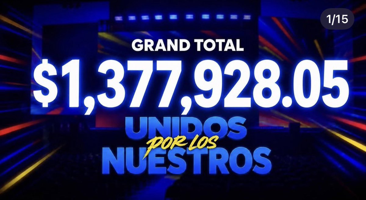 ElGeorgeHarris's tweet photo. El Concierto Unidos Por Los Nuestros arrojó esta cifra. Gracias a todos los artistas que se sumaron, productores y @Univision 🇻🇪💙🇨🇴 https://t.co/f24NTaeyLG