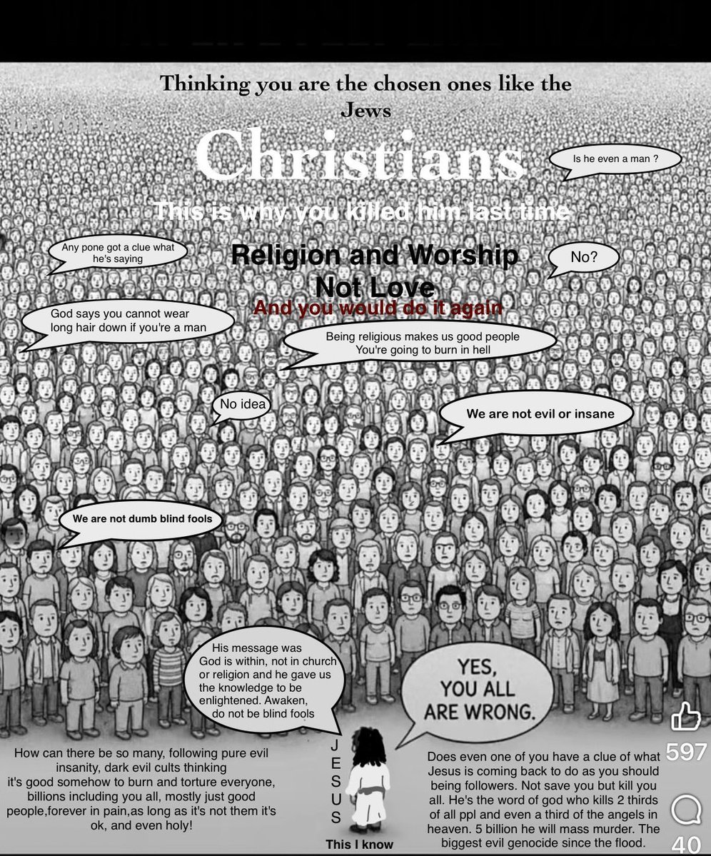 BugzyBrown33's tweet photo. @ElofsonJess Christians are no different thinking they are the chosen ones
Not as evil though as the Jews because they don't know they worship the devil whereas theJews know they worship Satan and think it's great for some insane evil dumb asfuk reason
You would have tobe so dumb n pure evil https://t.co/GUFYMv2MDM