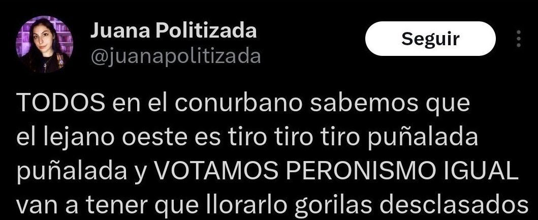 majogm's tweet photo. Seguí votando peronismo igual y agradecé que solo te afanaron la fuente de trabajo y no te metieron ningún tiro tiro ni puñalada puñalada 😬 https://t.co/NGWXI3qL2I