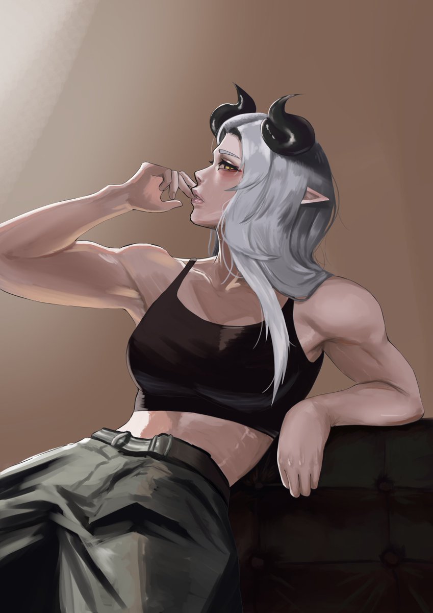 RogerNoBaka's tweet photo. Half-demon character commission. Proud of how this one turned out, one of my favorite pieces lately.

Commissions open, starting at $20! DM me if interested. Details here: https://t.co/DKjVpurmIa

#commissionsopen #digitalart #characterart #oc #anime https://t.co/3WliOgDKTr