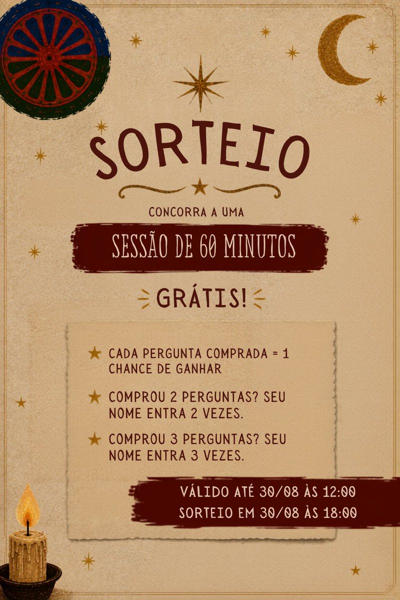 eutenoria's tweet photo. ✨🔮 SORTEIO 🔮✨

quer ganhar uma sessão de 60 minutos GRÁTIS? 

1 pergunta comprada = +1 chance de ganhar
 quanto mais perguntas fizer, mais chances de ganhar uma hora totalmente dedicada às respostas que você precisa, em todas as área da vida!

me chama na DM pra garantir! 🍀 https://t.co/jX0thCRJpL