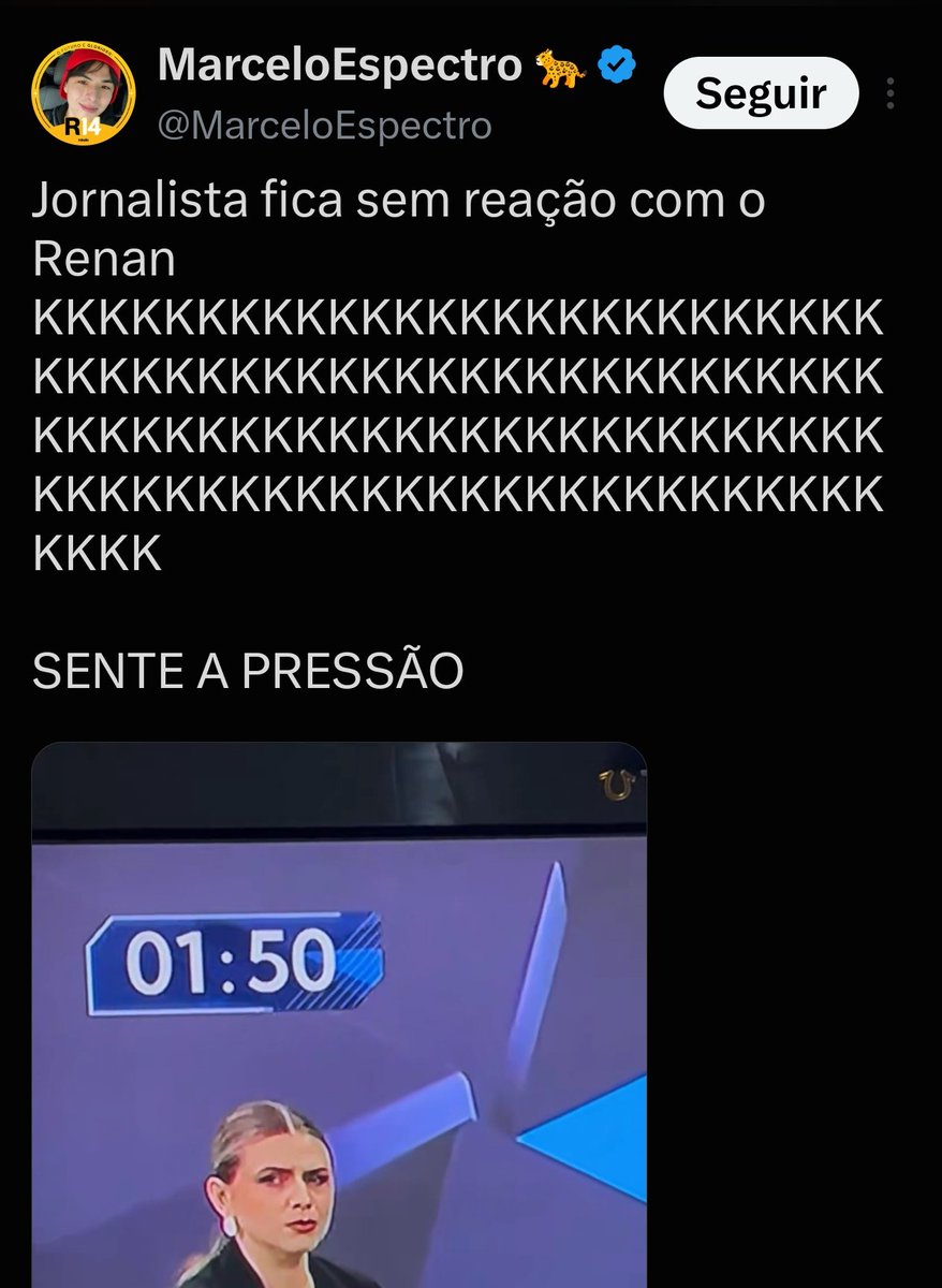 MiguelCat14's tweet photo. Vamos ser sinceros: os jornalistas estavam olhando para o cronômetro. Eu mesmo reparei nisso quando fiz o corte do vídeo. Ainda havia duas perguntas a serem feitas e o tempo estava apertado.

Não vamos cometer o mesmo erro dos bolsopetistas e começar a enxergar perseguição, humilhação ou “lacração” em qualquer expressão de um jornalista.

E outra: “mito” deixemos para as fábulas. Não precisamos fabricar outro culto à personalidade.

Renan é humano, e é justamente por isso que merece crédito quando demonstra estar preparado e capacitado para enfrentar perguntas difíceis.

Fizeram perguntas ácidas? Fizeram.
Ele teve capacidade para respondê-las?

Pegou os limões e serviu a limonada. 🍋🥤

#RenanSantosPresidente 
🗳️1️⃣4️⃣⬛⬜🟨
