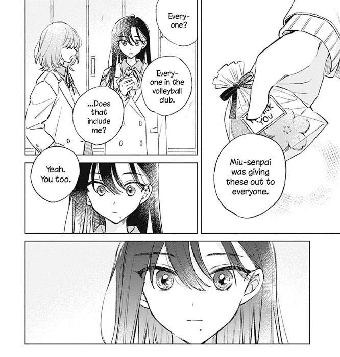 sk09100's tweet photo. I just find it really heartwarming how her attitude towards the volleyball club and Miu-senpai shift from something that made her feel empty and guilty to something she treasures and appreciates gaahhhhhhhh Takamine Ilysm 😭😭 https://t.co/H2qbQkPJdd