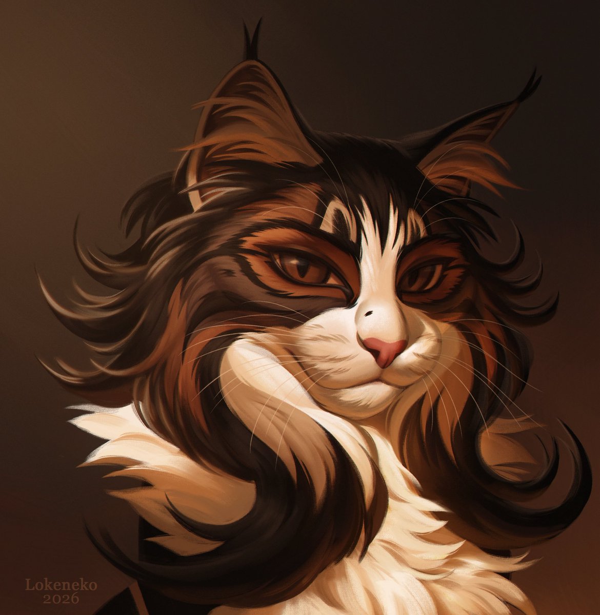 Lokeneko's tweet photo. Self-portrait/truesona from a few months ago.
#digitalart #oc https://t.co/dwUcqfw5Sk