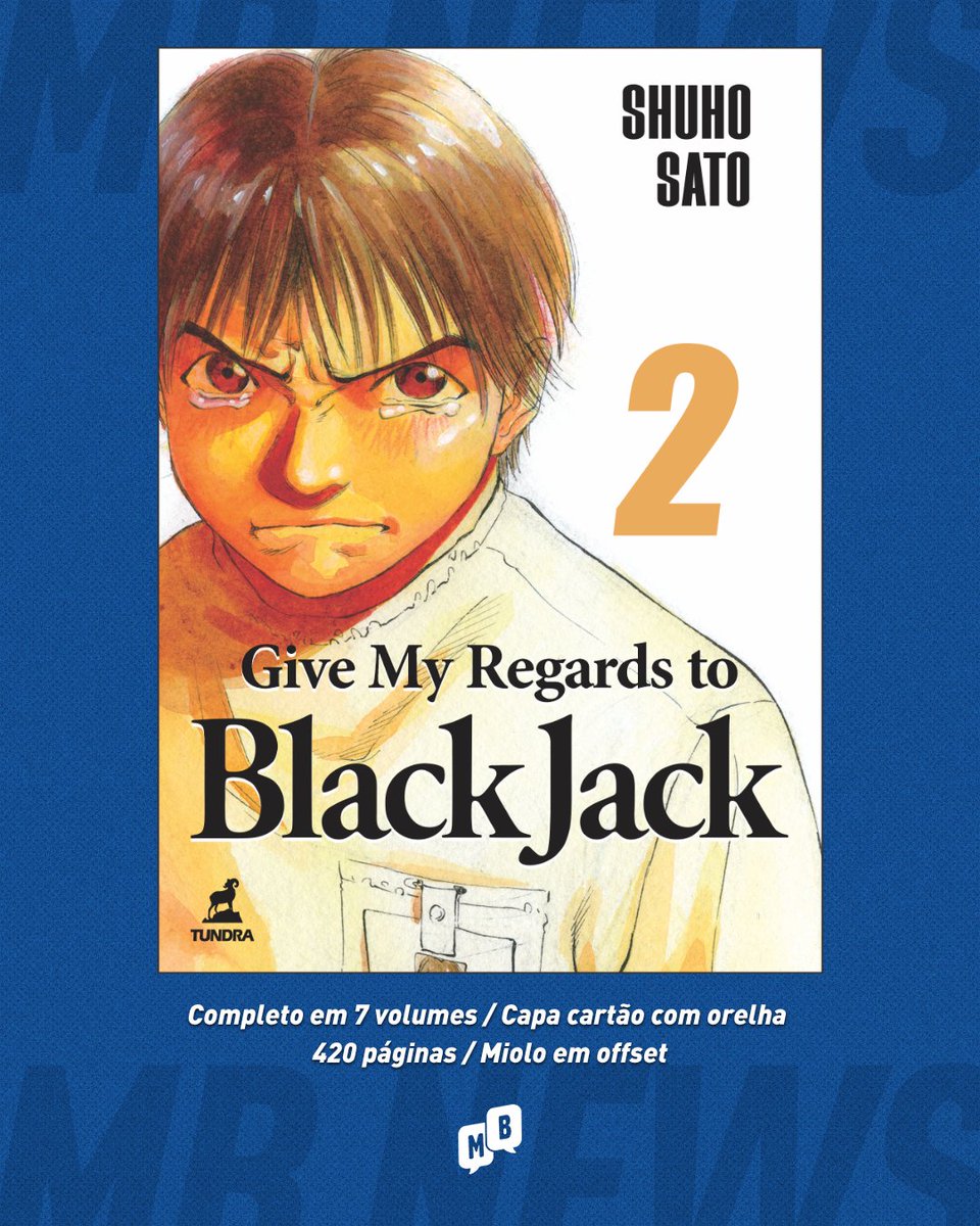 MangasBrasil's tweet photo. 🚨 EDITORA TUNDRA INICIA CAMPANHA DO SEGUNDO VOLUME DE GIVE MY REGARDS TO BLACK JACK E ANUNCIA BOX PARA A SÉRIE

A Editora Tundra iniciou a campanha de financiamento coletivo do segundo volume do mangá Give My Regards to Black Jack, de Shuho Sato.

A obra mergulha nos bastidores da medicina neonatal e das clínicas comunitárias para levantar questionamentos sobre os limites da profissão médica. A história aborda questões como o verdadeiro papel de um médico quando a cura já não é uma possibilidade e os limites entre o direito da família e a dignidade de uma criança.

O segundo volume terá capa cartonada com orelhas e contará com 420 páginas em papel offset, com previsão de lançamento para novembro.

Além disso, a editora anunciou que a coleção contará com um box especial para acomodar todos os volumes da série. O item poderá ser adquirido gratuitamente pelos leitores que mantiverem o apoio à campanha durante toda a publicação da obra no Catarse.

Para ter direito ao box gratuitamente, será necessário apoiar a campanha desde o segundo volume e permanecer apoiando os lançamentos seguintes no Catarse. O box será enviado como brinde junto ao sétimo e último volume da coleção.

Já os leitores que adquirirem os volumes posteriormente também poderão comprar o box separadamente.