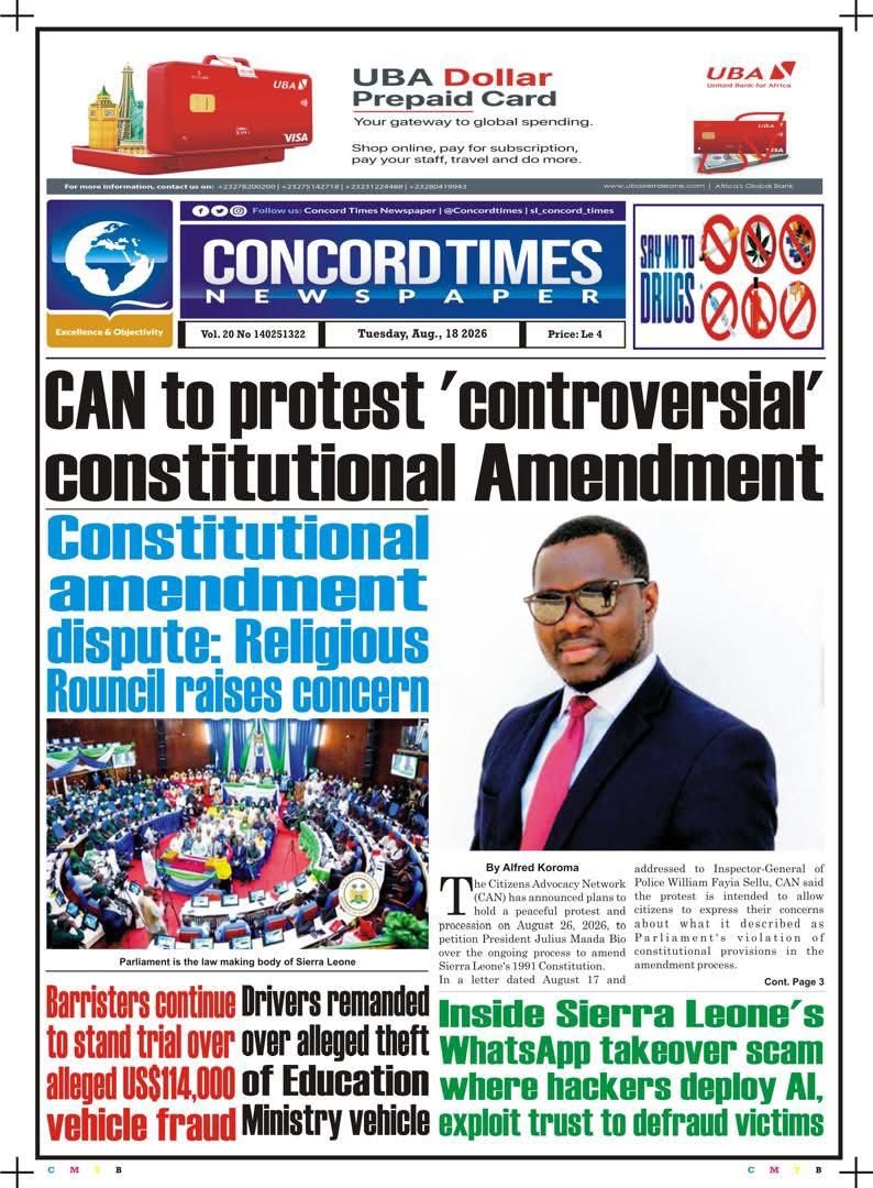 Tarawally6's tweet photo. Today’s edition of Concord Times https://t.co/9Ez0BLBtt6