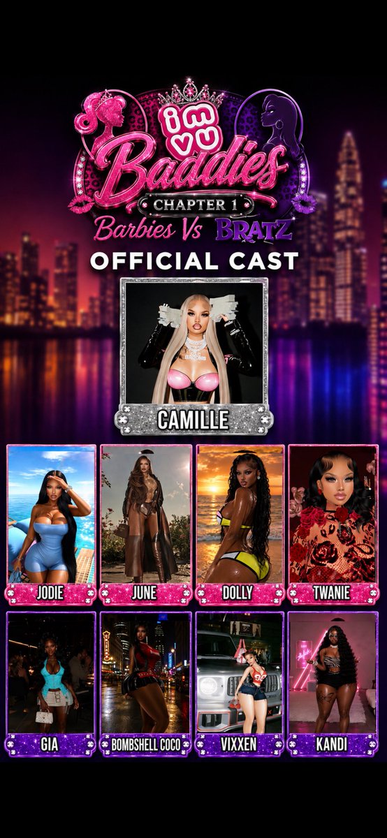thebaddiesimvu's tweet photo. 💕✨🚨The Official Baddies Chapter 1 Barbie’s Vs Bratz Cast Drop🚨✨💜 
@camillethebody 
@MalibuJodie_ 
@theemilkway 
@thedollyvu 
@TheLegend_MsAga
@DADONGIA
@cooco213
@SahariTheedoll
@304kandii 
Tamiaa 
@DivaVonD1 
@MsPixieMixy 
Dawn 
@ImSade2U 
Nyrell 
#imvubaddies https://t.co/xPdoyrASBi