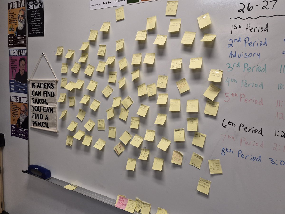 TheGTScienceGuy's tweet photo. The #Patawans are starting the week strong. We started the day by asking science questions and posting them to our Wonder Wall! Researchers will continue to add to this throughout the year.

We also wrote our first CER of the year. A great Monday at @ForestMeadowMS #RISDdreamon https://t.co/qQxIZfHWyO