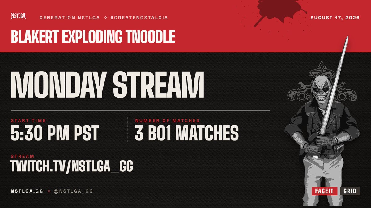 NSTLGA_GG's tweet photo. Tonight for Monday Night NSTLGA League, we've got some exciting matchups planned!

[𝐀 𝐒𝐓𝐑𝐄𝐀𝐌]

5:30 PST - #WithoutARoof vs #ConsicousGaming
6:00 PST - #Sedated vs #CSTEAM
7:00 PST - @HousePlatypus vs @TroopersCS 

📺https://t.co/8ApoxIAH1y

[𝐁 𝐒𝐓𝐑𝐄𝐀𝐌]

6:00 PST - #Dice vs @HSBandits 
7:00 PST - @fragadelphia vs @RedlinersCS2 
8:00 PST - @team_empirecs vs #OverYourHead

📺https://t.co/5yz6UOcq9j

[𝐒𝐈𝐃𝐄 𝐒𝐓𝐑𝐄𝐀𝐌𝐒]

6:00 PST - @BYNDLimits  vs @SquadUpEsp
📺https://t.co/W9VMEyKMsn
6:00 PST - @NineFlyeSports  vs @ggDetonate
📺https://t.co/0NfXHXjc7j