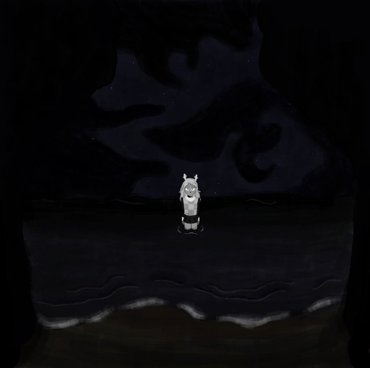 tungtungsamhur's tweet photo. me when i go swimming in the lake that turns you gray #deltarune #deltarunefanartㅤ https://t.co/nyvY3HRqrW