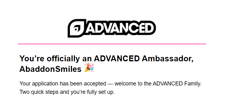 abaddonsmiles's tweet photo. Holy Shiz Nuggets!!!
I got my first major sponsorship
Thank you @ADVANCEDgg for making me part of the family!!!

this is one of the happiest days of my life \\(TT3TT)//

#advancedgg #abaddonsmiles #twitch #envtuber https://t.co/w3VMyBotoq