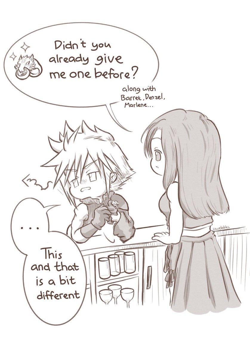 g_luceroth's tweet photo. A little story about a pair of dorks who live at Midgar’s Edge (post FF7 DC)

#cloti #クラティ #FF7 https://t.co/3sVkl6IUZN