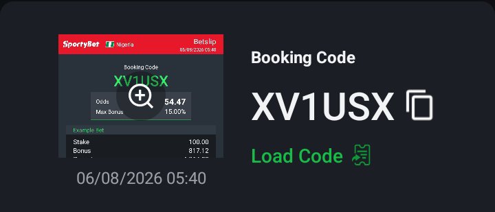 Phantomtipss's tweet photo. 54 SURE ODDS TO WIN 

CODE 👉 XV1USX

THANK ME LATER 🔞 https://t.co/Bj50KyqJMx