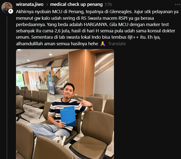 karirfess's tweet photo. abang ini cerita, kalo abis MCU di Penang

bedanya lumayan ya:
2,6 jt vs 8 jt ++

mana dapatnya sekelas RSPI lagii https://t.co/OjlhiFUNHn