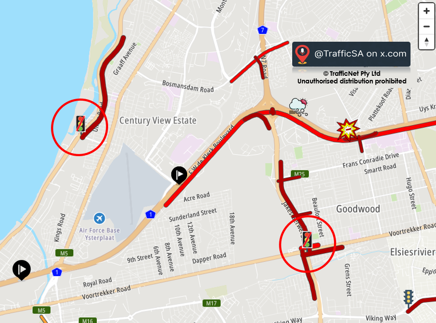 TrafficSA's tweet photo. Cape Town - Traffic Lights offline at two busy / high volume junctions https://t.co/rkbrHYqtdm