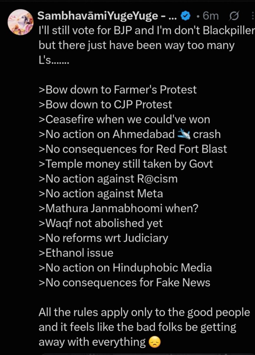 Windsofchange72's tweet photo. Everything is either being watered down or taken back.

Just keep taking Ls endlessly. 

Capitulating to CJP, Opposition etc.

Very depressing to be RW 😭 https://t.co/dGmhT0TbK3