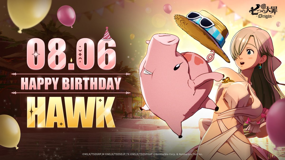 7DSO_JP's tweet photo. 「残飯よこしやがれぇっ！」

■━━━━━━━━━━━□
   Happy Birthday ホーク 🎉
□━━━━━━━━━━━■

8月6日はホークの誕生日！
みんなでお祝いしましょう！✨

#ナナオリ #七つの大罪  #ホーク https://t.co/U0nIzt1p9r