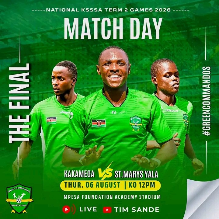 FieldAgronomist's tweet photo. KSSSA NATIONAL CHAMPIONSHIPS FINAL 💚⚽
🆚 Kakamega School vs St. Mary's Yala
🕛 Kick-off: 12:00 PM
📍 Mpesa Foundation Academy Stadium
💚 Fear The Tradition.
💚 Command The Game.
💚 Let The Ball Kiss The Ground.
#GreenCommandos #KSSSA2026 #GASK https://t.co/s1Id6BMZlF