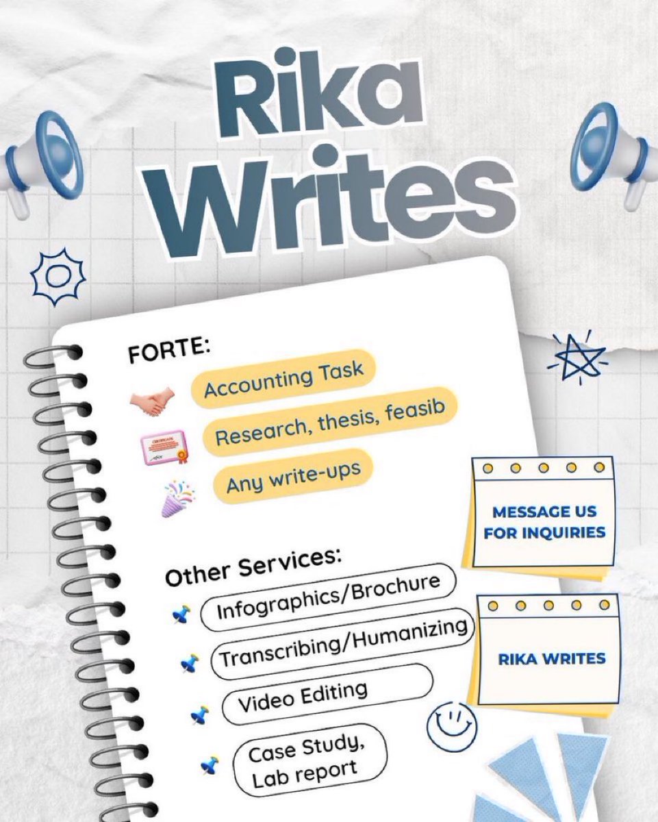 msrikawrites's tweet photo. ˗ˏˋ rika — academic commissioner is still open for commission,dm for inquiries 💌

t: lf client academic comms essay research rrl accountacy financial management auditing taxation business law economics finance mathematics of accounting taxes income taxation financial ratio etc https://t.co/24OumkBaDr