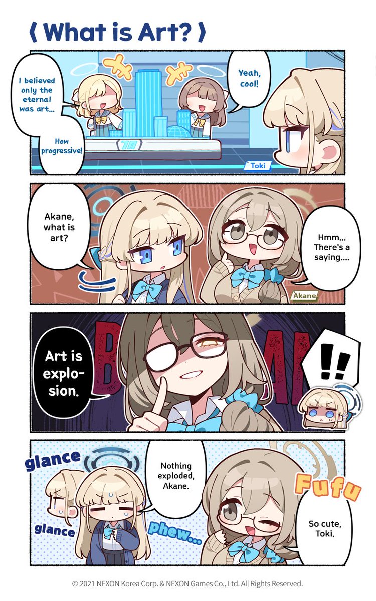 EN_BlueArchive's tweet photo. [Official 4-Panel Manga] Ep. 250
Brought to you by @donmin_h!

School uniform or not, Akane still keeps us on edge...

#BlueArchive #BlueArchive4PanelManga https://t.co/Te0aMSdFkg