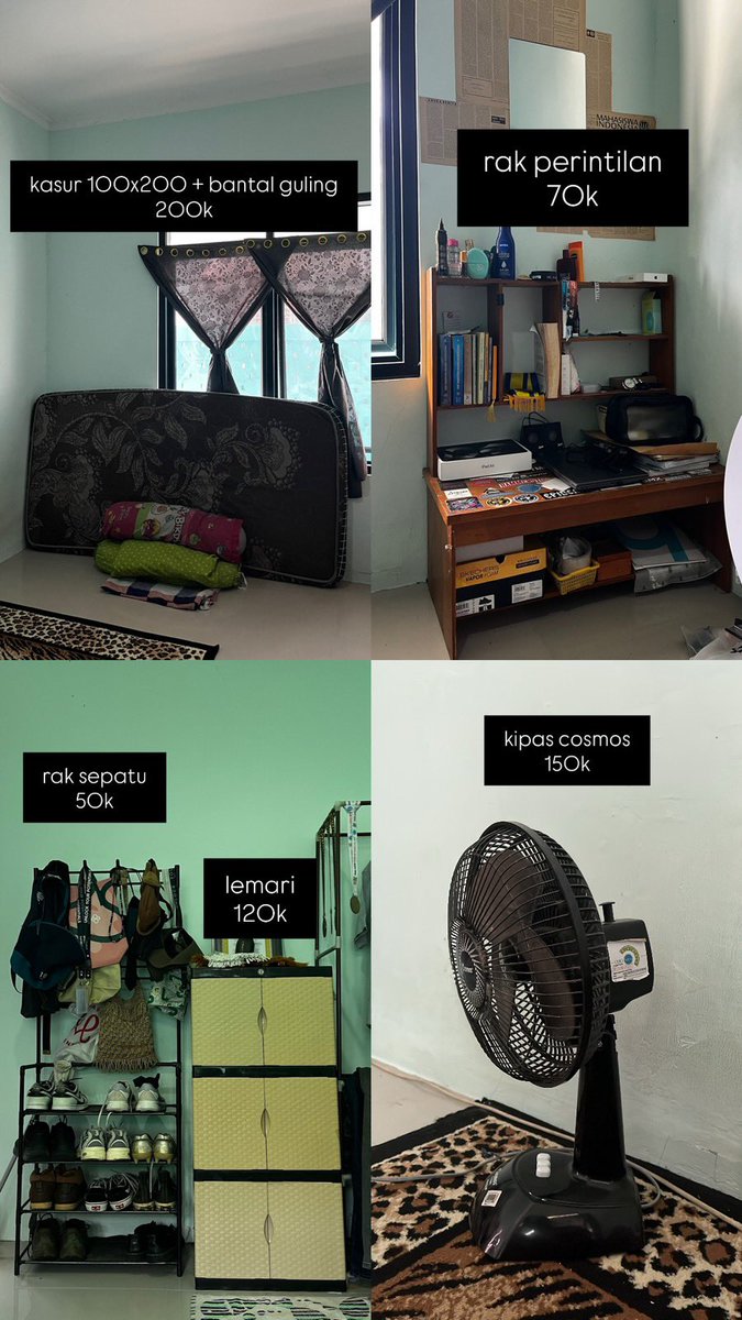 meowntain's tweet photo. wts 
- kasur (bantal + guling)
- rak buku/perintilan/ meja belajar
- rak sepatu
- lemari
- kipas

dom: Jogja
dm https://t.co/pp5HbWxWaY