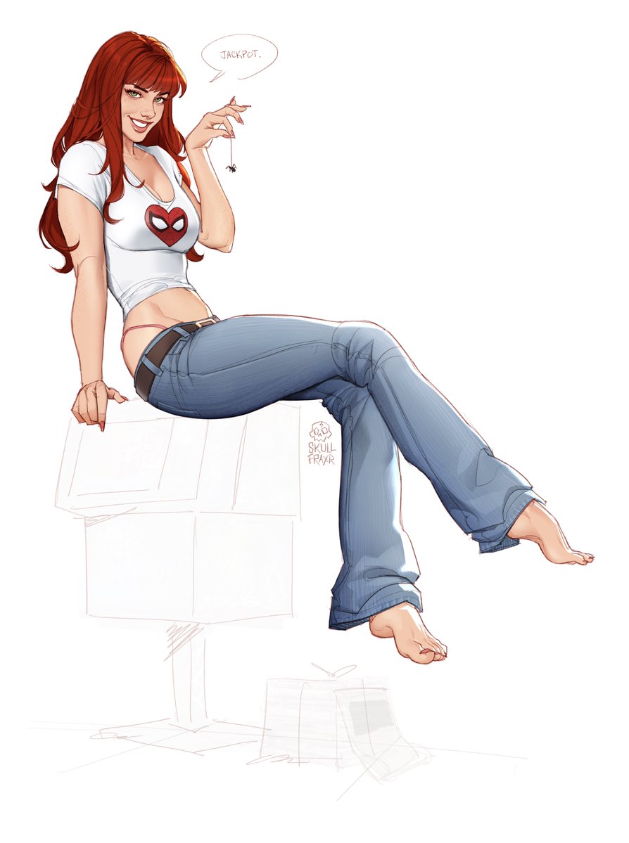 skull_fraxr's tweet photo. oop MJ comm wip #spiderman https://t.co/HgRWsNMK1R