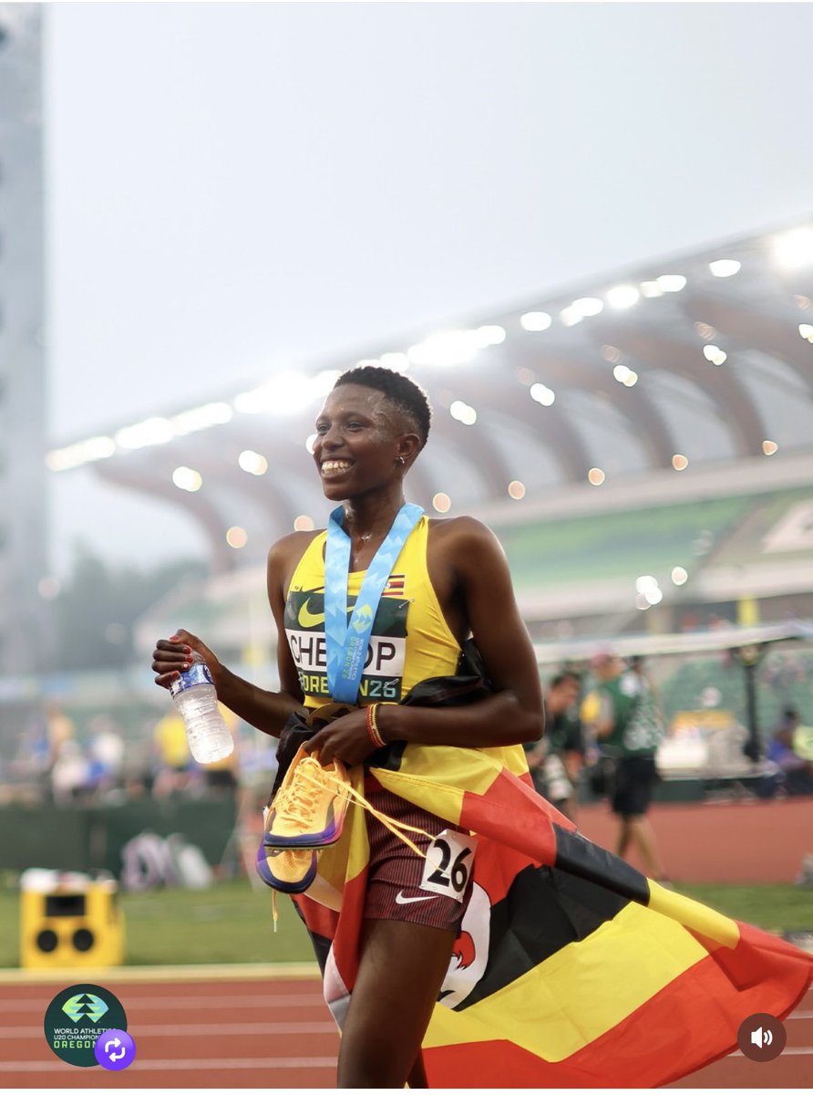joshuacheptege1's tweet photo. So proud of this little girl charity cherop!! Winning a gold metal from the ongoing @WAU20Champs at the historic Hayward field!! where I won gold in the same stadium 12 years ago!! The future is so bright and we will guide you towards your journey!! Bravo 👏
We pray for more grace all through.
Uganda 🇺🇬 to the world!!