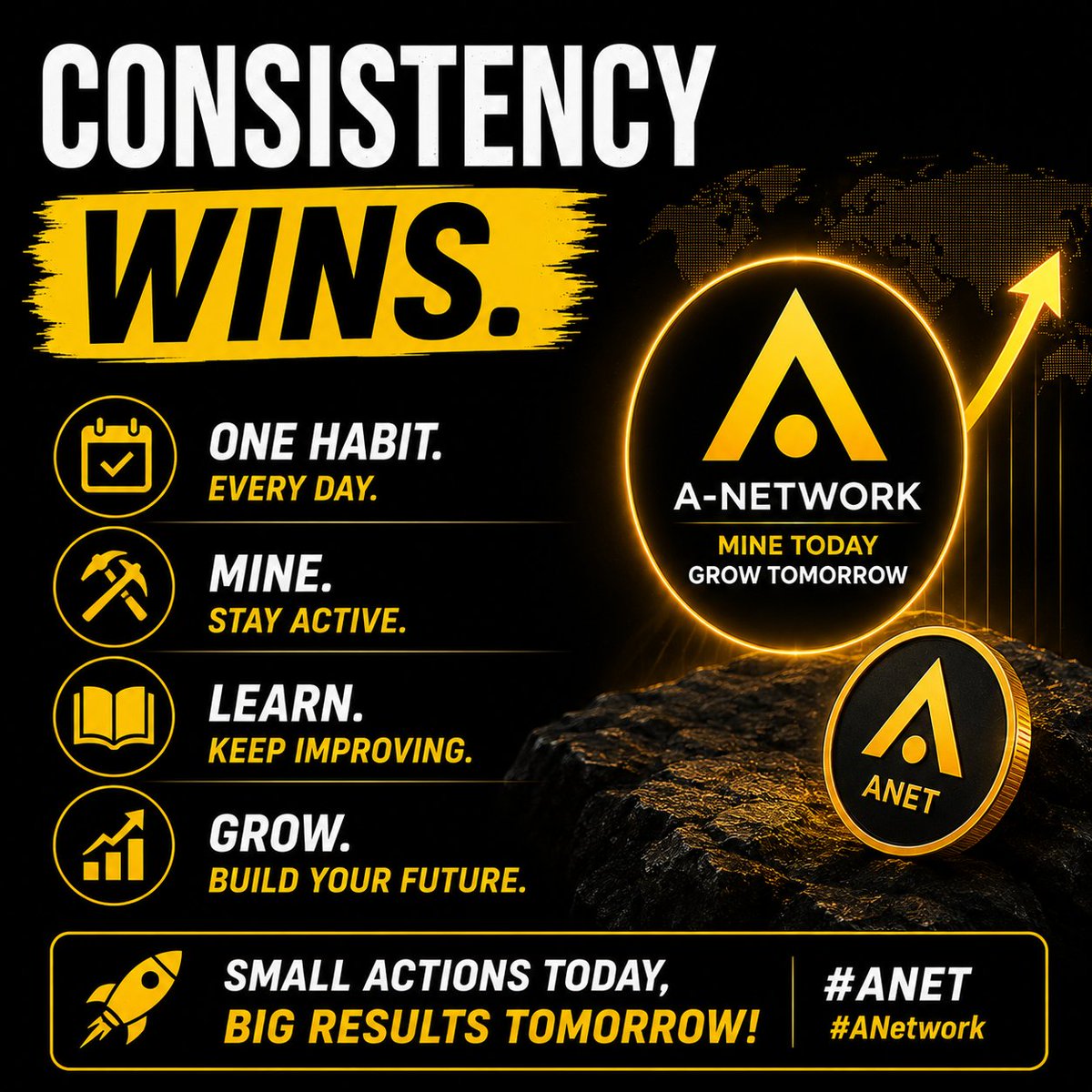 Aryainterlink07's tweet photo. Consistency wins. 🚀

One habit. Every day.

Mine. Learn. Grow.

#ANetwork #ANET #Crypto https://t.co/m5fdi0Qfcx