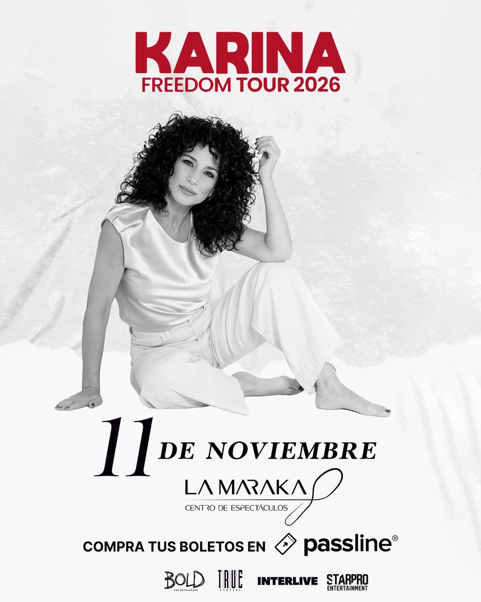STARPROMX's tweet photo. @karinalavoz regresa a México!✨
La legendaria cantante venezolana, dueña de una de las voces más emblemáticas del pop y la balada romántica en español.
📅 11 Nov
📍 #LaMaraka
🎟️ Entradas en @PasslineMexico :
➡️ https://t.co/WOjsFQ1pqo ⬅️
#KarinaLaVoz #STARPROMX https://t.co/NbGX8rOShH