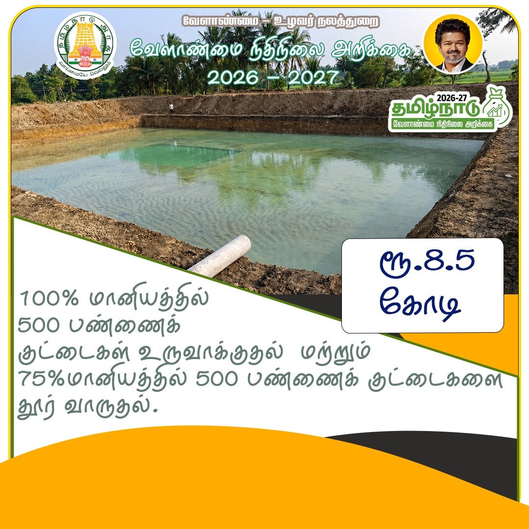VTLTeam's tweet photo. தமிழ்நாடு வேளாண்மை நிதிநிலை அறிக்கை - 2026 - 2027 #TNAgribudget2026_27 https://t.co/UcrS5opsLX